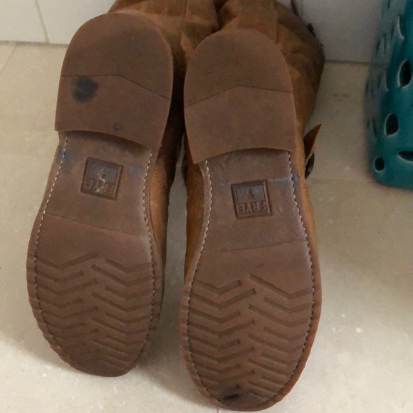 Frye Veronica Slouch Boots Camel Leather Size 8.5 - Picture 8 of 8